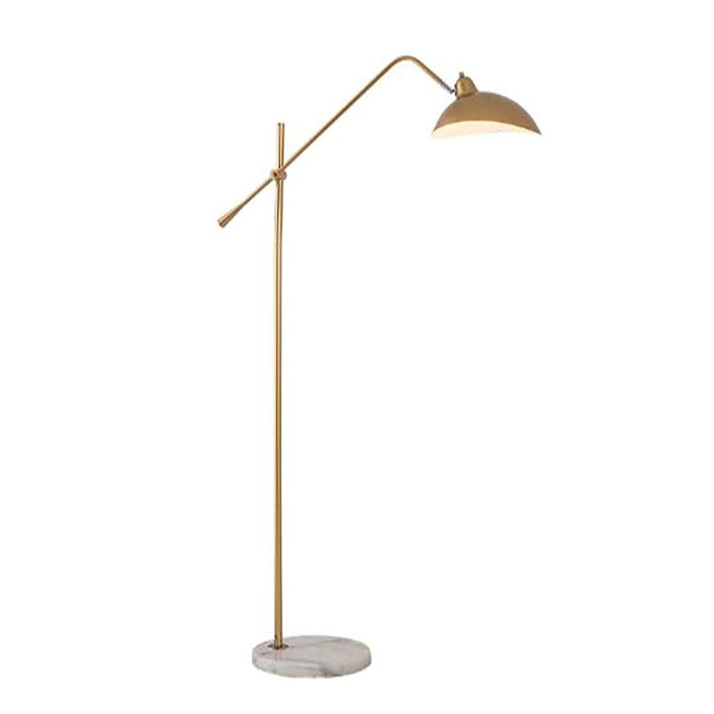 Modern Adjustable Dimmable Floor Lamp with Marble Base - 3 Color Temperature Standing Light for Living Room, Bedroom & Office - Gold Metal Vertical Indoor Lighting for Reading, Relaxing & Workspaces