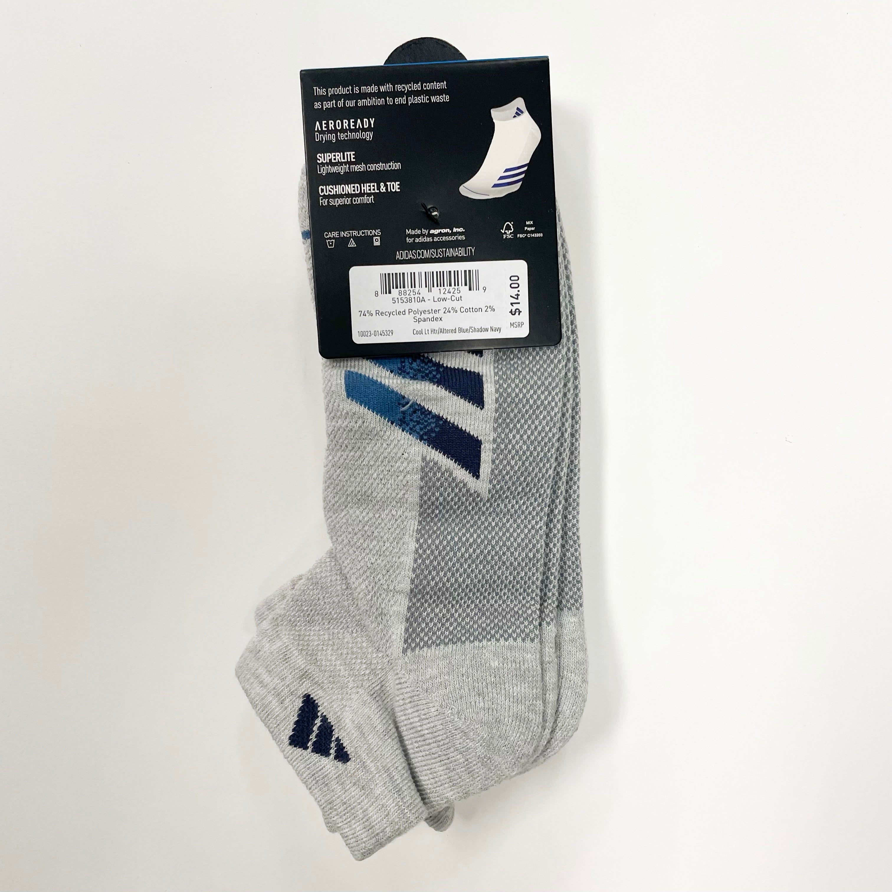 Adidas Men's Superlite Low Cut Socks - 3 Pack for Running, Gym & Everyday Comfort