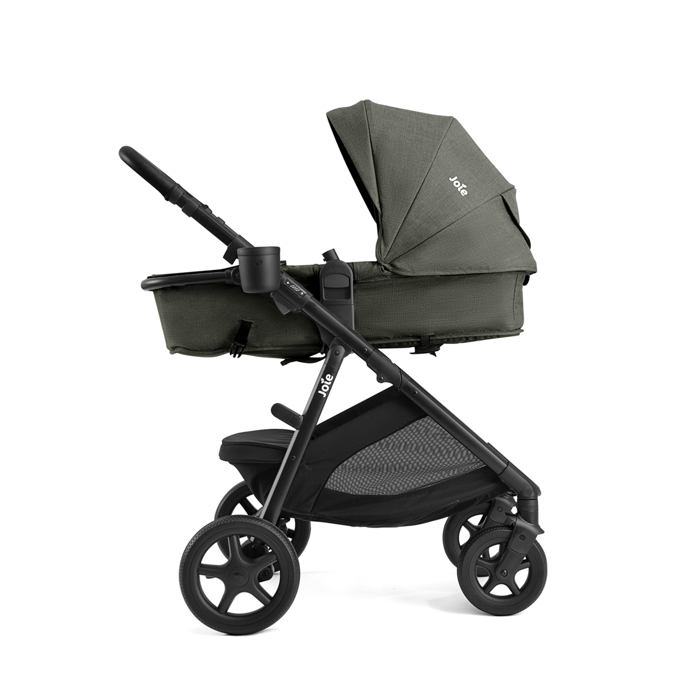 Ginger 4-in-1 Convertible Baby Stroller & Pramette with Height Adjustable Seat, All-Wheel Suspension & Extra Storage - Newborn to Toddler Travel System (Evergreen) | Perfect for City Walks, Shopping Trips & Family Outings