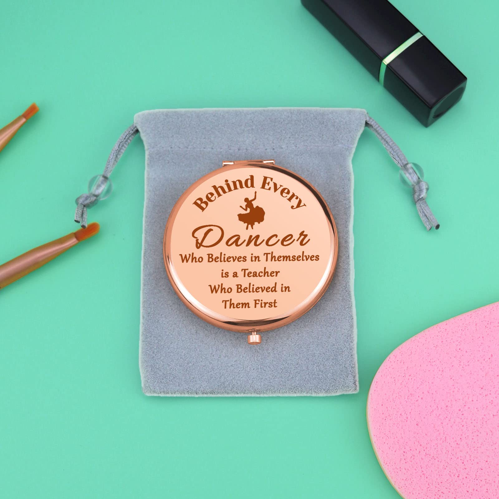Dance Teacher Appreciation Gifts - Compact Folding Makeup Mirror for Dance Moms, Coaches & Instructors - Perfect Thank You, Christmas, Birthday & Retirement Gifts for Women - Ideal for Dance Studios, Dressing Rooms & Travel