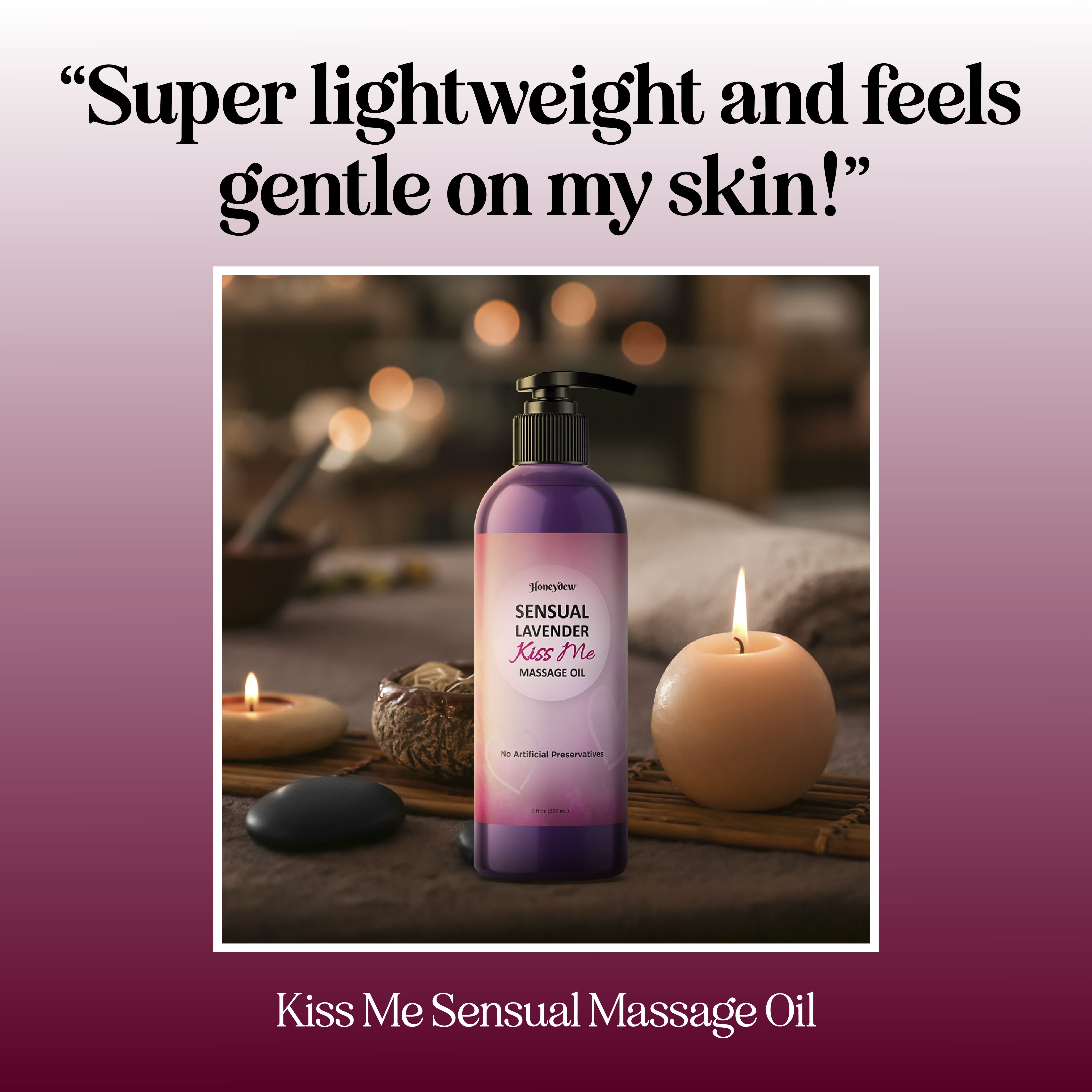 Relaxing Lavender Massage Oil for Couples - 100% Natural Aromatherapy Massage Lotion for Stress Relief & Romantic Nights - Perfect for Spa, Couples Massage & Relaxation Therapy