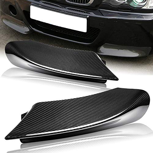 EPARTS 2-Piece Carbon Fiber Front Bumper Lip Spoiler & Splitter - Compatible with 1999-2006 BMW E46 M3 - Enhances Aerodynamics & Style for Street & Track Racing