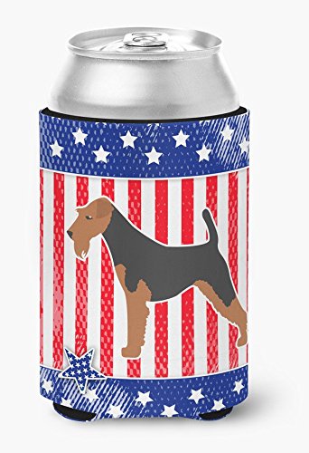 Patriotic Airedale Terrier Can & Bottle Hugger - American Flag Themed Cool Cookware Accessory for Beer, Soda Cans & Bottles - Perfect for BBQs, Tailgating & 4th of July Parties