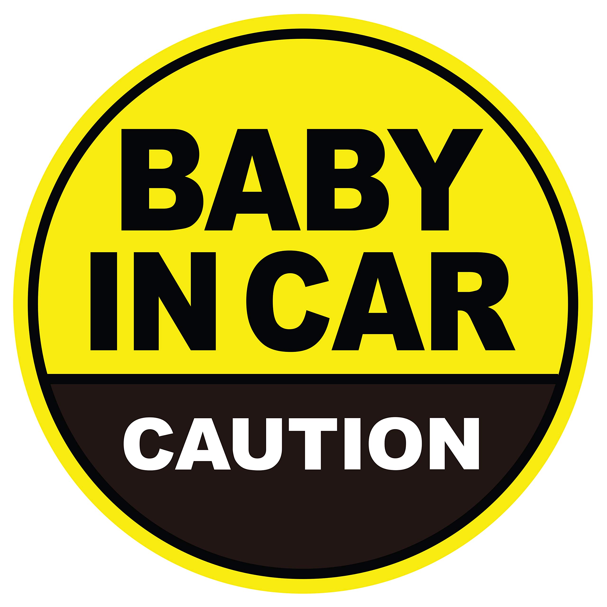 GEEKBEAR Baby on Board Car Magnet - Yellow & Black Safety Decal for Child Passenger Warning | Perfect for Family Vehicles, School Pickups & Road Trips