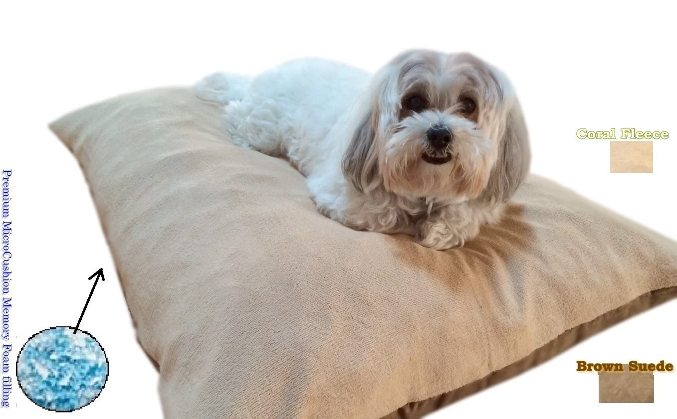 Durable Memory Foam Dog Bed with Waterproof Cover - Comfort for S/M/L Dogs (Beige, 47