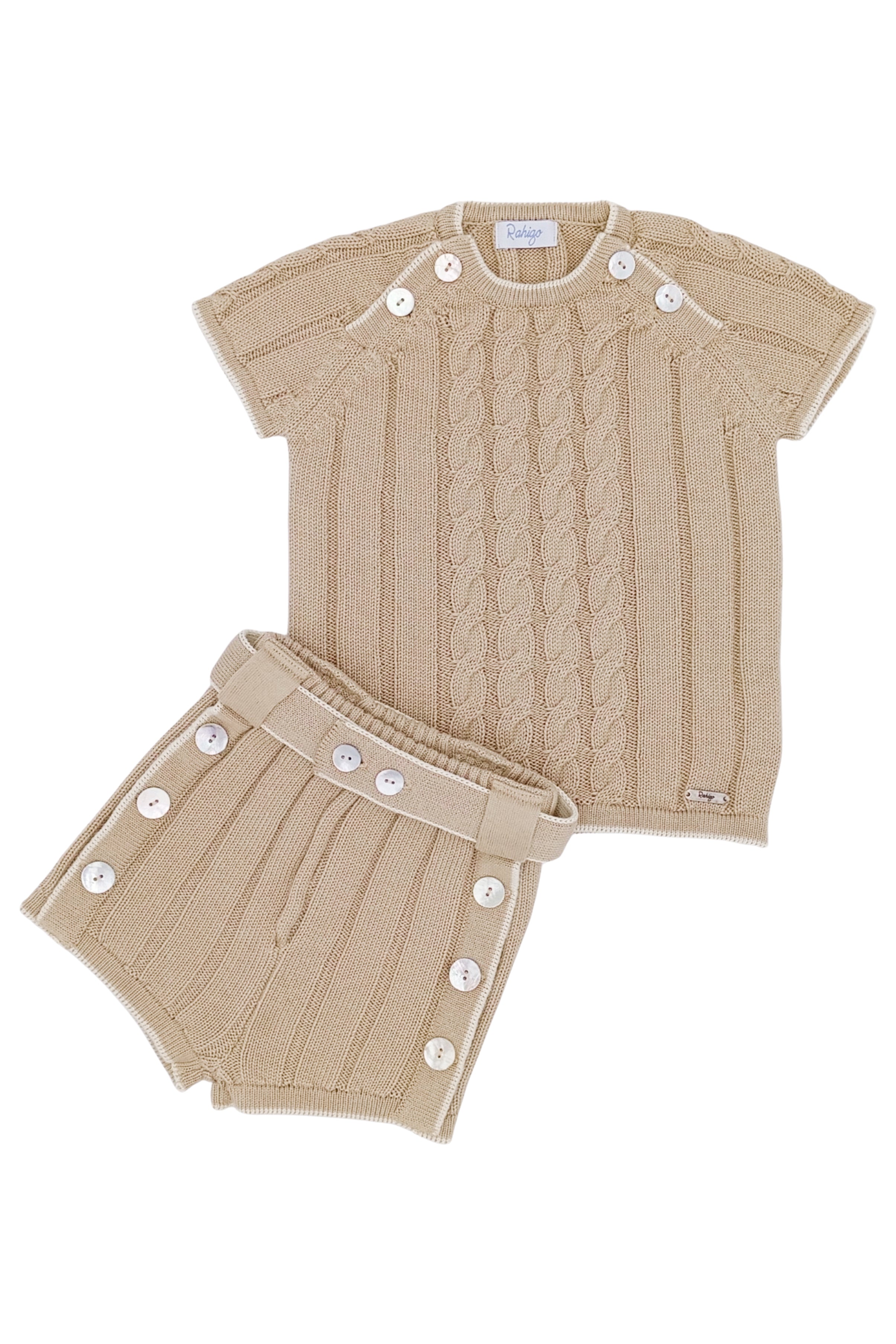 Charles & Cream Cable Knit Sweater Top and Shorts Set - Cozy Winter Outfit for Women | Perfect for Christmas, Holiday Parties & Casual Wear