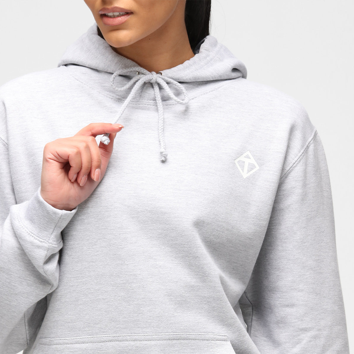 Heather Grey Diamond Hoodie for Men & Women - Soft Fleece Pullover with Stylish Diamond Design - Perfect for Casual Wear, Gym, and Outdoor Activities