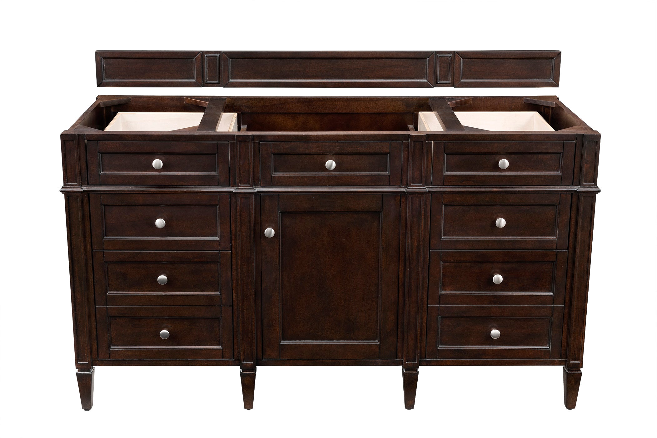 Brittany 60 Inch Burnished Mahogany Single Bathroom Vanity with Sink - Modern Farmhouse Style for Master Bath or Powder Room