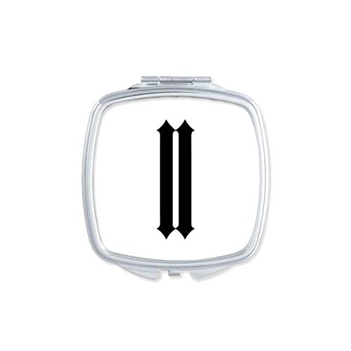 DIYthinker Roman Numerals Two in Black Silhouette Mirror - Portable Compact Pocket Makeup Mirror with Double Sided Glass for Travel, Home Vanity & On-the-Go Touch Ups