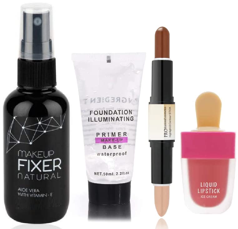 Long-Lasting 2-in-1 Contour Stick & Makeup Setting Spray - Hydrating Mattifying Gel Primer for Pores | Perfect for Everyday Makeup & Professional Looks