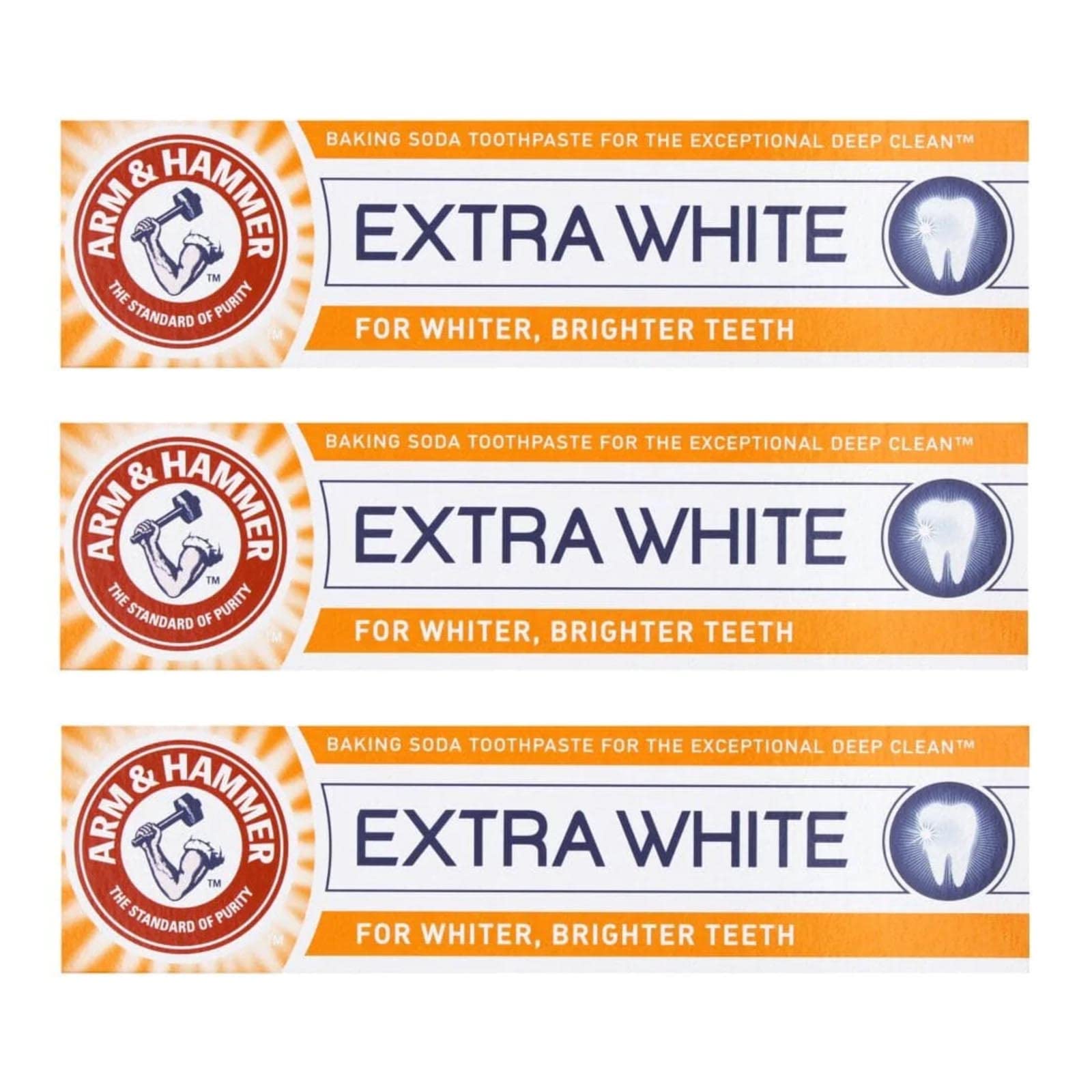 Arm & Hammer Extra White Toothpaste with Baking Soda - 3 Pack for Teeth Whitening & Fresh Breath - Perfect for Daily Oral Care & Stain Removal