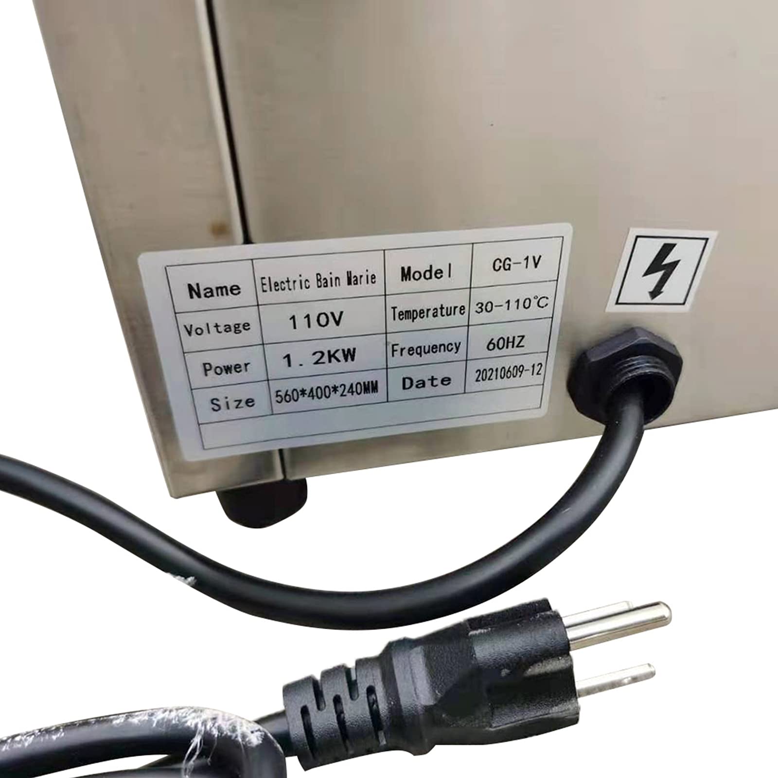 Commercial Food Warmer - 1-Pan Stainless Steel Steam Table Warmer 1.2KW | Electric Bain Marie Buffet Warmer for Catering, Restaurants & Events | Keep Food Warm for Buffets, Banquets & Food Service