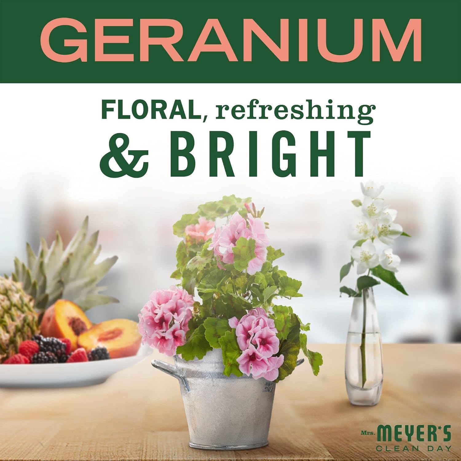 Mrs. Meyer's Clean Day Dish Soap - Geranium Scent, 16 fl oz (Pack of 3) | Plant-Derived Formula for Gentle Handwashing | Perfect for Everyday Kitchen Cleaning & Greasy Dish Removal