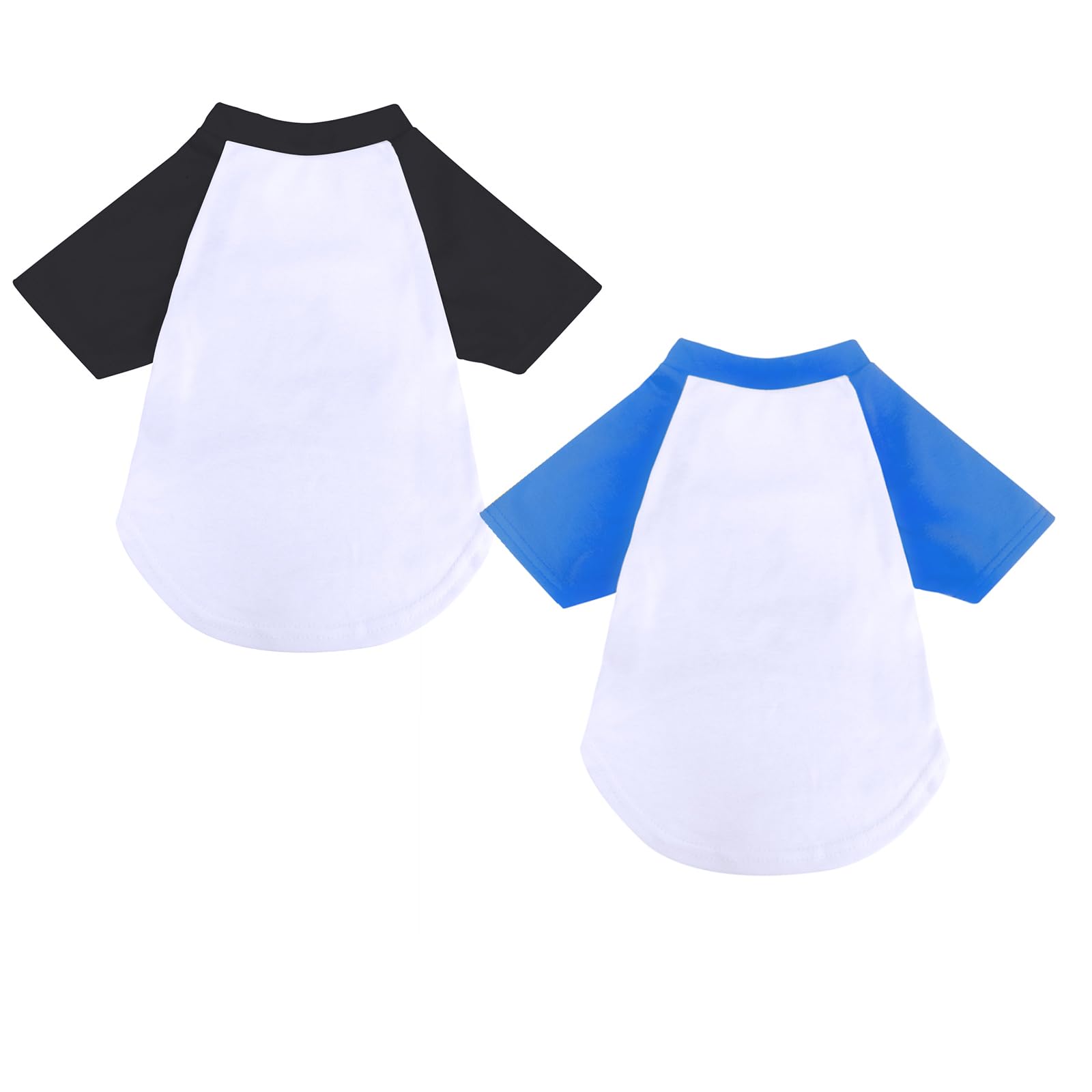 Breathable Stretchy Dog Raglan Shirt for Small Dogs & Cats - Soft Comfortable Pet Apparel Outfits for Puppies & Kittens (Size S 1-4lb, Black & Blue) - Perfect for Daily Walks, Indoor Play & Photo Shoots