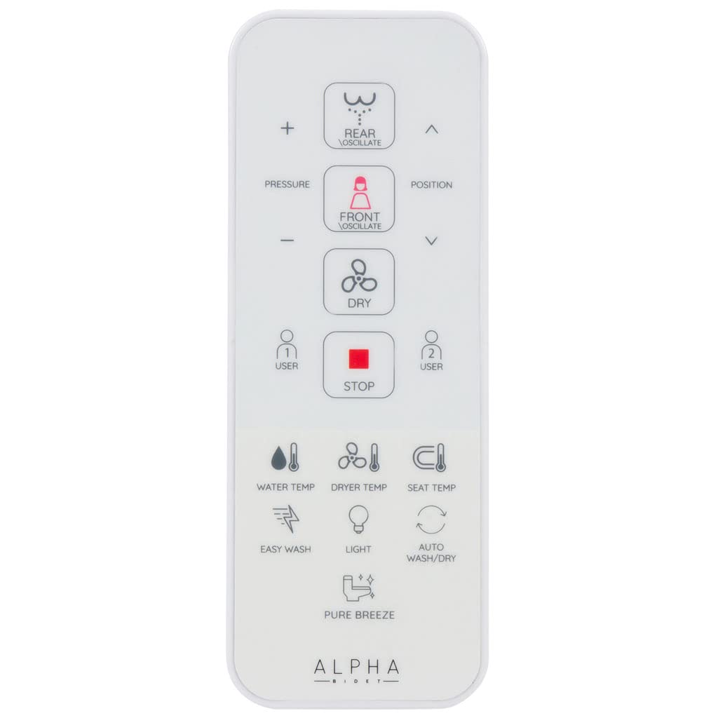 ALPHA BIDET UX Pearl Smart Bidet Toilet Seat - Elongated White | Ultra Slim Design | Instant Warm Water | Stainless Steel Nozzle | LED Night Light | Warm Air Dryer | Built-in Deodorizer | 3-Year Warranty | Perfect for Modern Bathrooms & Luxury Home Upgrades