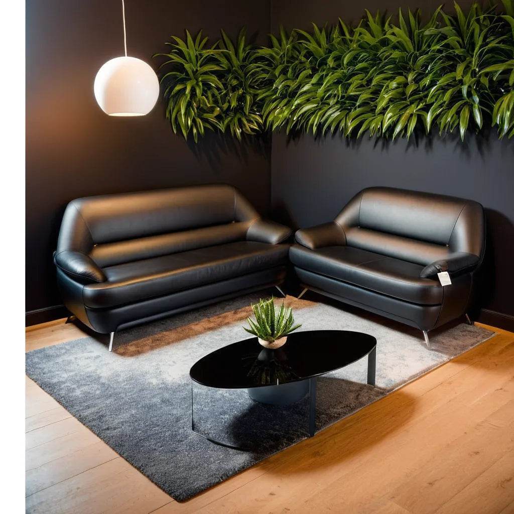 Stylish Faux Leather Sofa - Modern PU Leather Couch for Living Room, Office & Lounge - Comfortable & Durable Furniture for Home Decor
