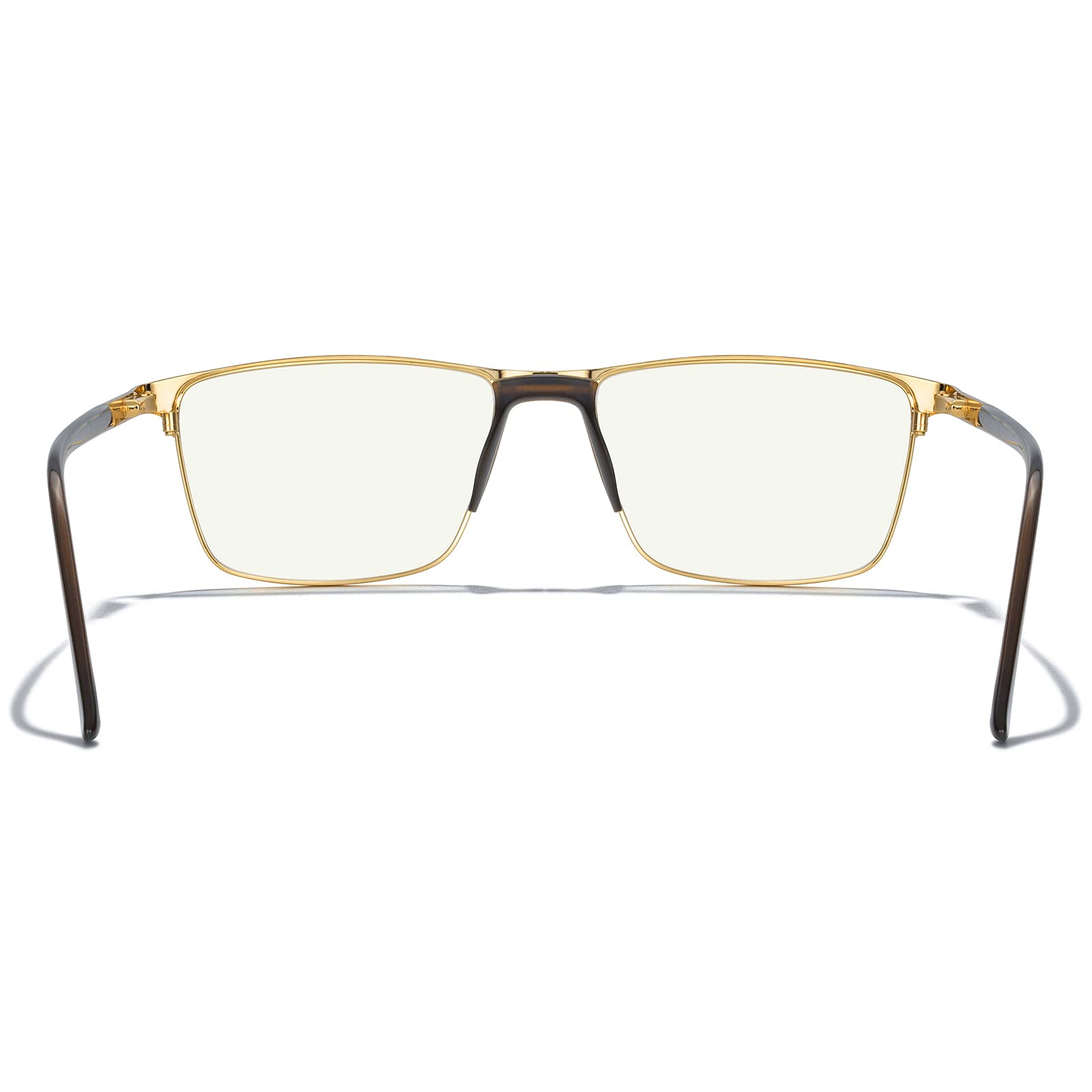 Blue Light Blocking Glasses for Men - Anti Eye Strain Reading Glasses with Metal Frame & Spring Hinge | Computer Glasses for Office Work, Gaming & Screen Time