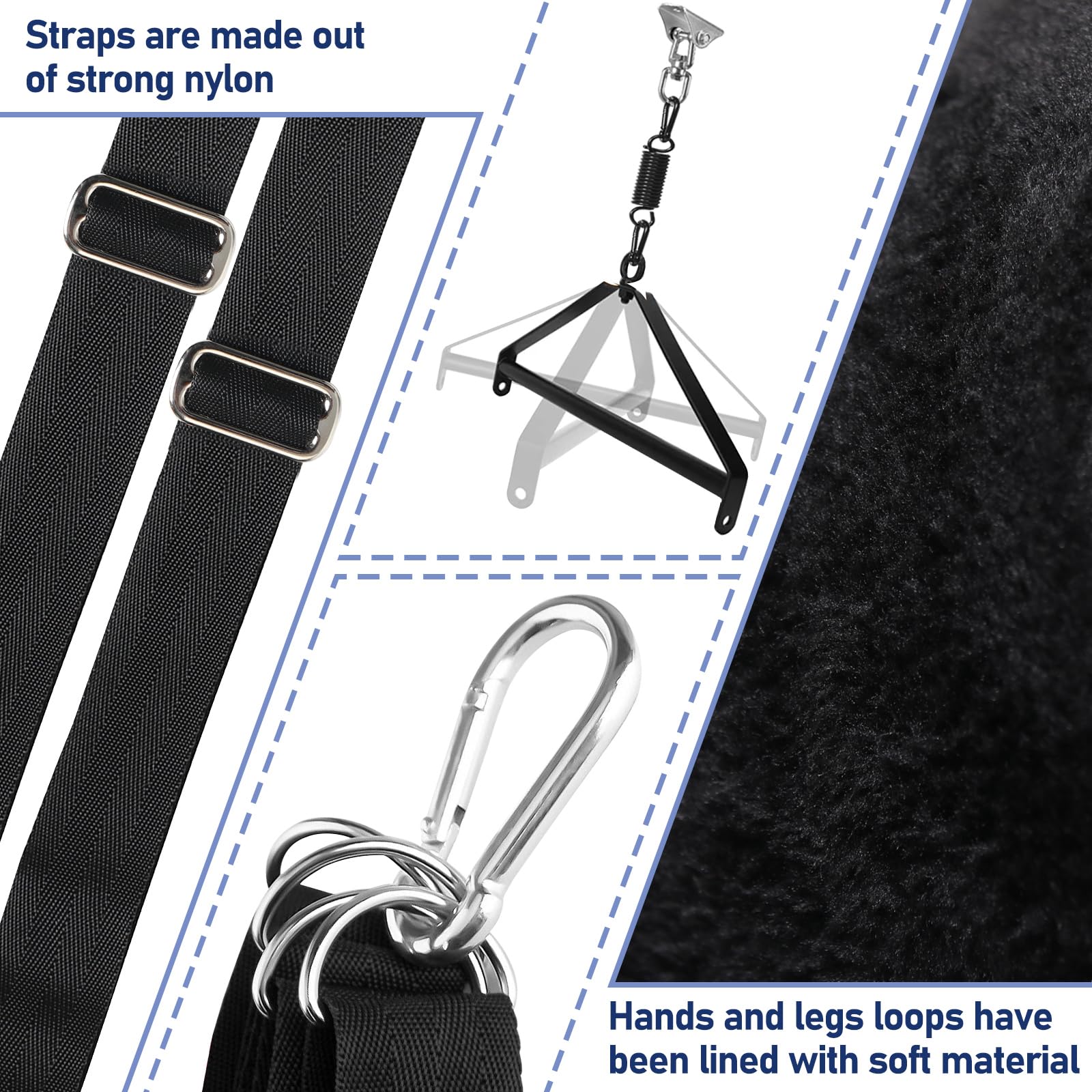 Premium BDSM Sex Swing for Couples - Heavy Duty 360° Rotating Ceiling Swing with Adjustable Straps & Soft Pads - Adult Bondage Furniture Supports 800 lbs - Perfect for Bedroom, Dungeon & Spice Up Intimate Moments