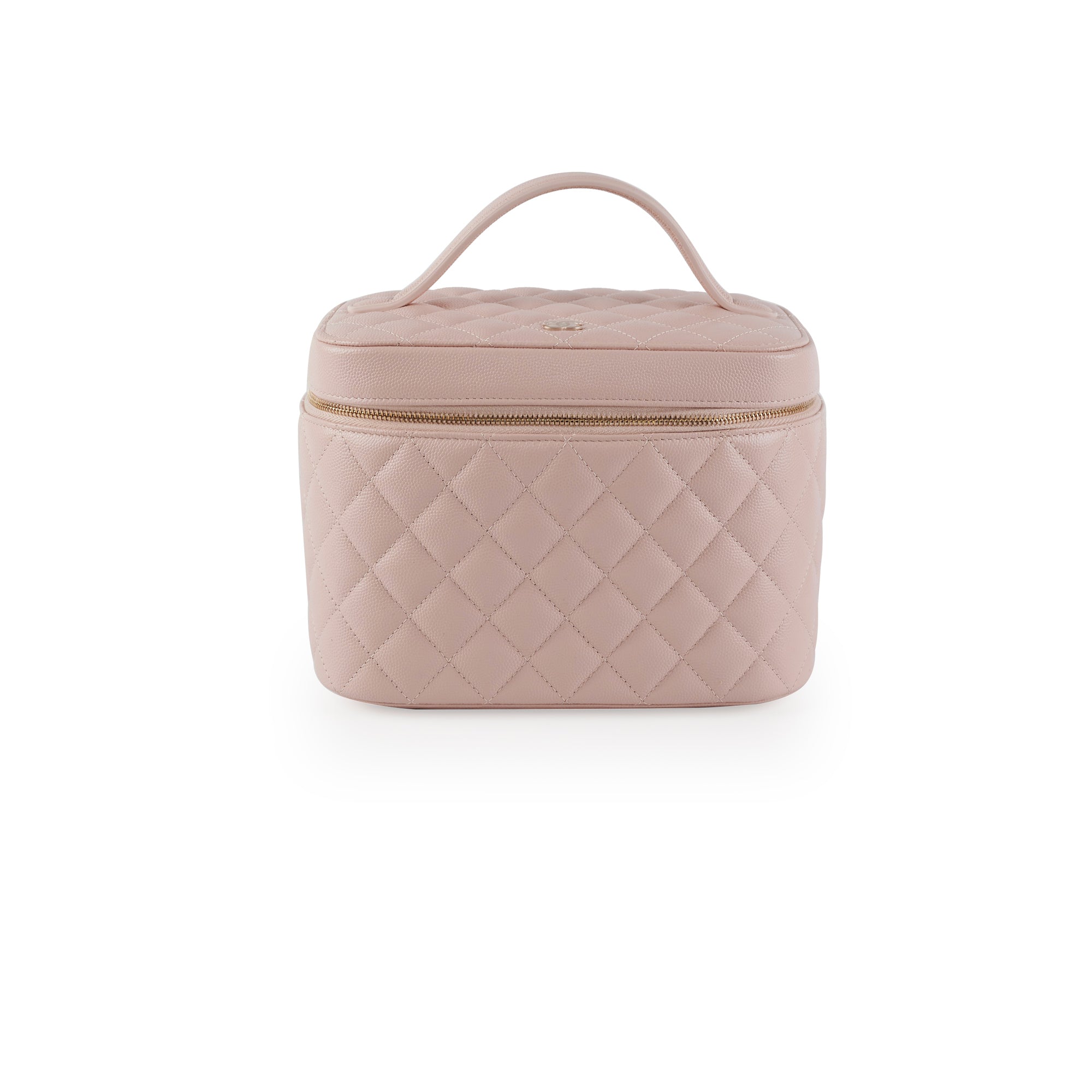 Chanel Caviar Vanity Cosmetic Bag Pink Rose Clair - Luxury Makeup Pouch for Travel & Everyday Use