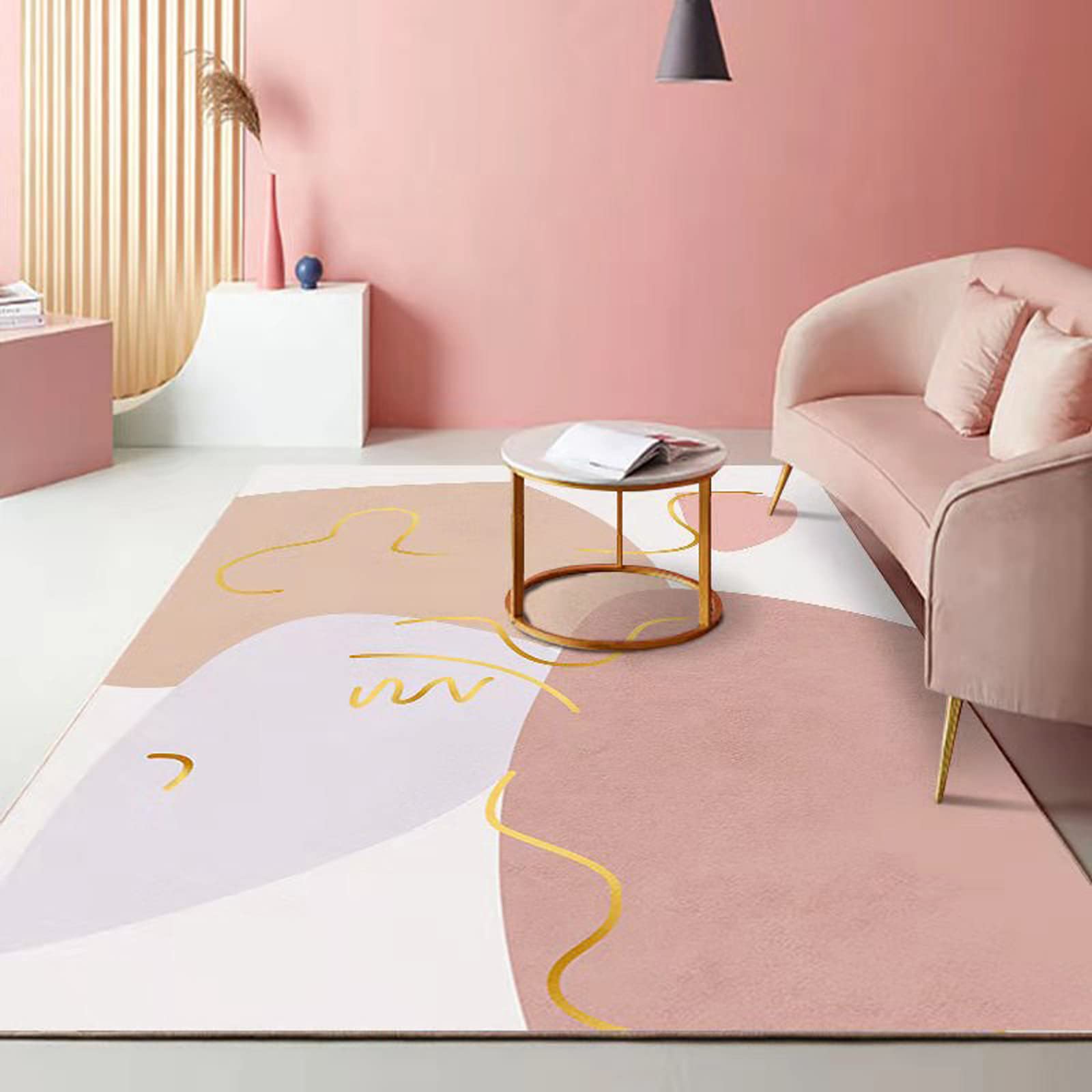 80x120cm Soft Geometric Area Rug for Living Room & Bedroom - Warm Colors, Non-Slip Decor Carpet - Perfect for Home, Dorm, Office & Apartment Flooring