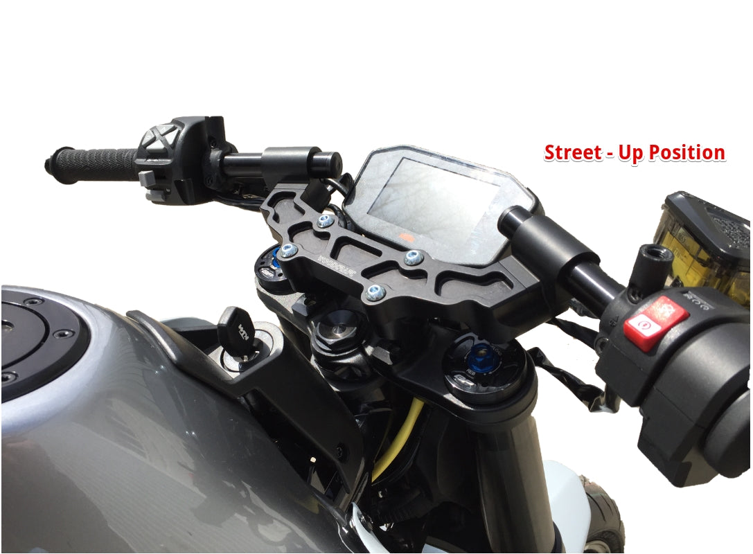 KTM Duke 790 & 890 Clip-On Handlebar Adapter Plate - CNC Machined Aluminum for Motorcycle Customization | Perfect for Track Days & Street Riding Upgrades