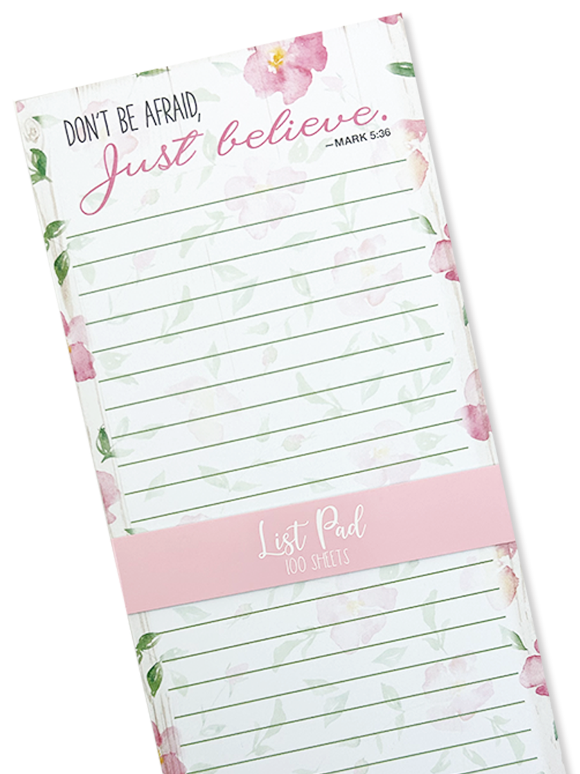 Don't Be Afraid Chunky List Pad - Thick Paper Notepad for Writing, Journaling & To-Do Lists - Perfect for Office, School & Home Organization