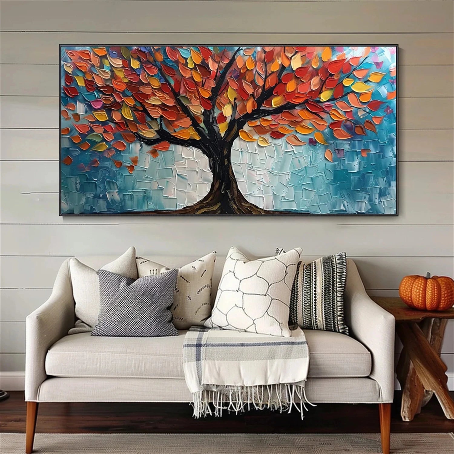 Flower and Tree Painting #FT105 - Handmade Canvas Wall Art for Home & Office Decor | Perfect for Living Room, Bedroom, or Gift