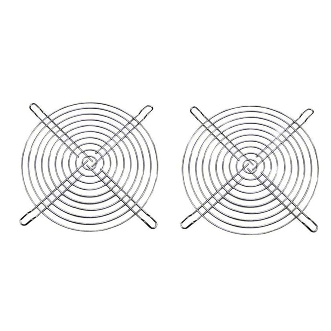200mm Metal PC Computer Fan Grill with Finger Guard Protection - Pack of 2 | Durable Cooling Cover for Gaming Rigs, Servers & Workstations