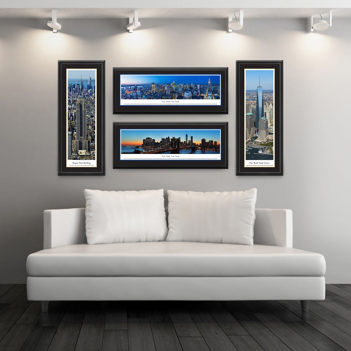 Blakeway Worldwide Panoramas Boston Massachusetts Skyline Poster - Premium Deluxe Framed Wall Art with Double Mat for Home & Office Decor