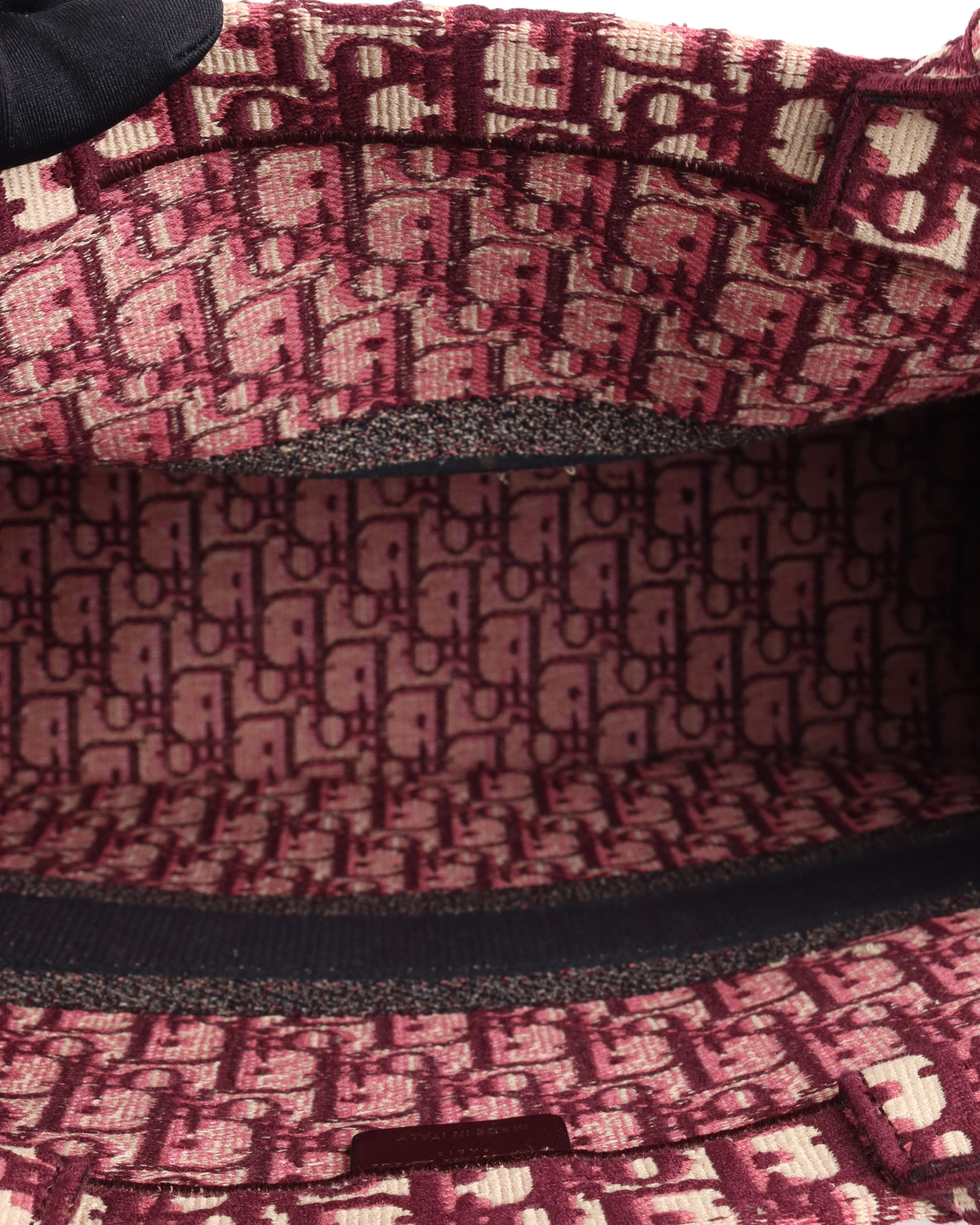 Dior Large Burgundy Oblique Book Tote Bag - Luxury Designer Handbag for Women, Perfect for Work, Travel & Everyday Use