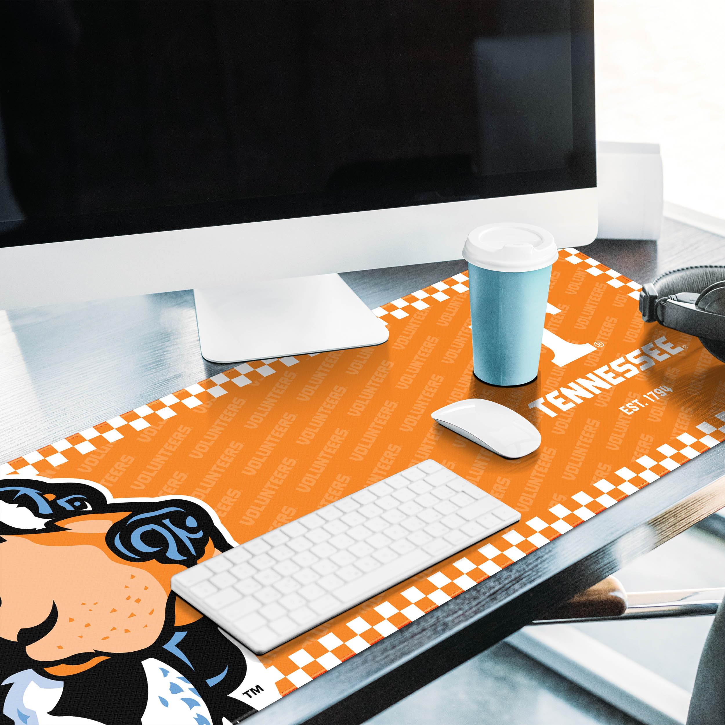 YouTheFan NCAA Tennessee Volunteers Logo Series Desk Pad - Non-Slip Mouse Pad for Office, Gaming & Home Use - Officially Licensed SMU Mustangs Merchandise