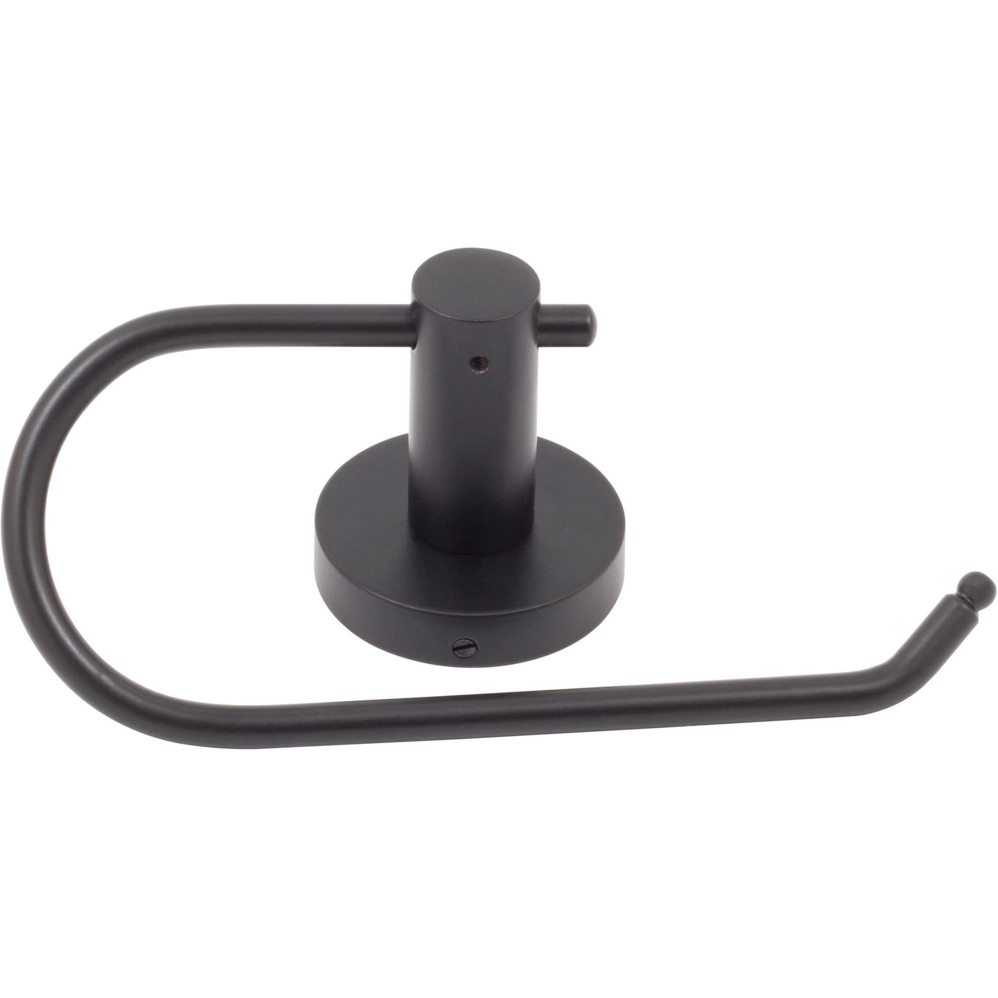 Stone Harbor Hardware Zurich Euro Toilet Paper Holder in Matte Black - Modern Bathroom Tissue Roll Stand for Home & Office