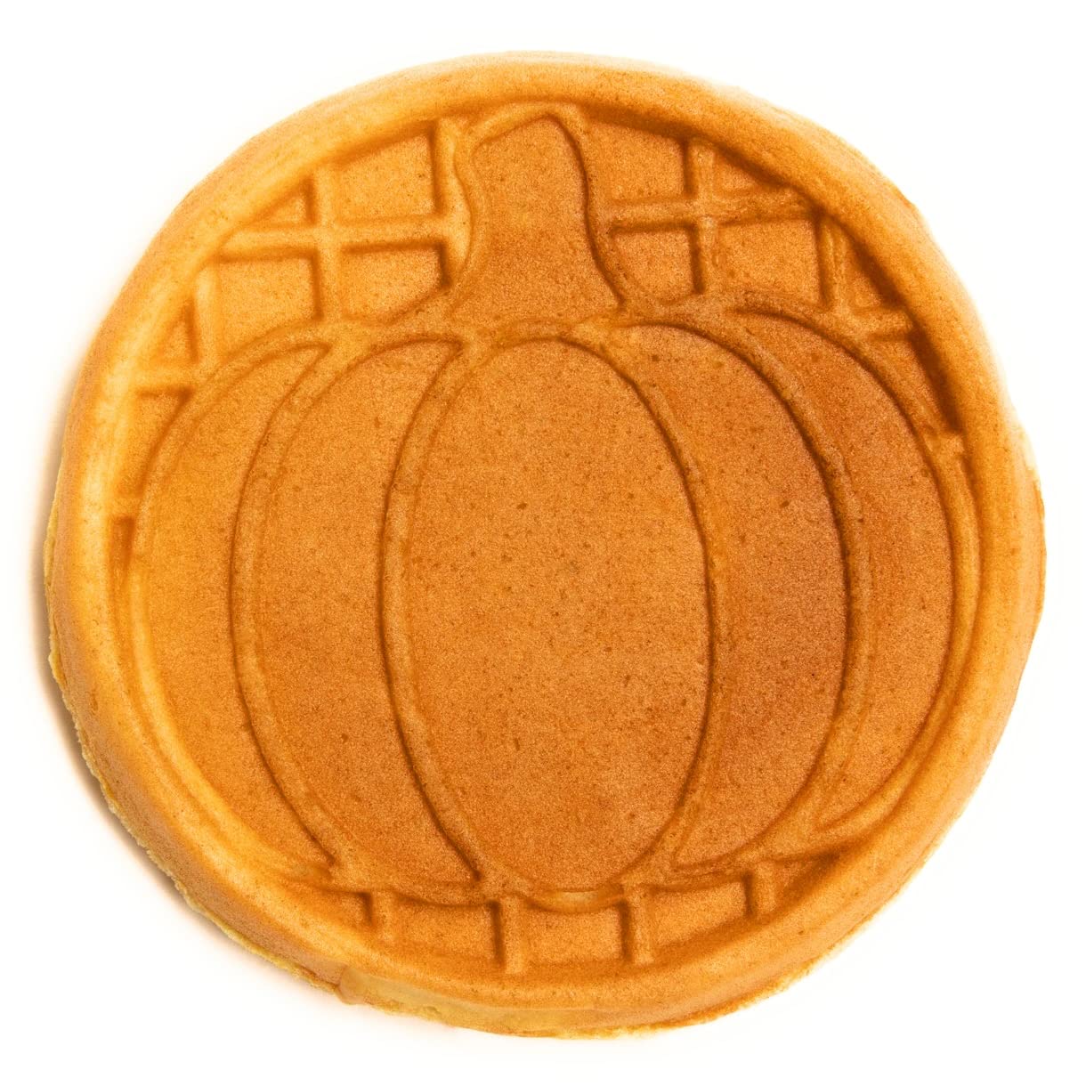 Nostalgia MyMini Personal Electric Pumpkin Waffle Maker - Orange | Compact Waffle Iron for Halloween, Fall Breakfast, Kids Snacks & Holiday Desserts