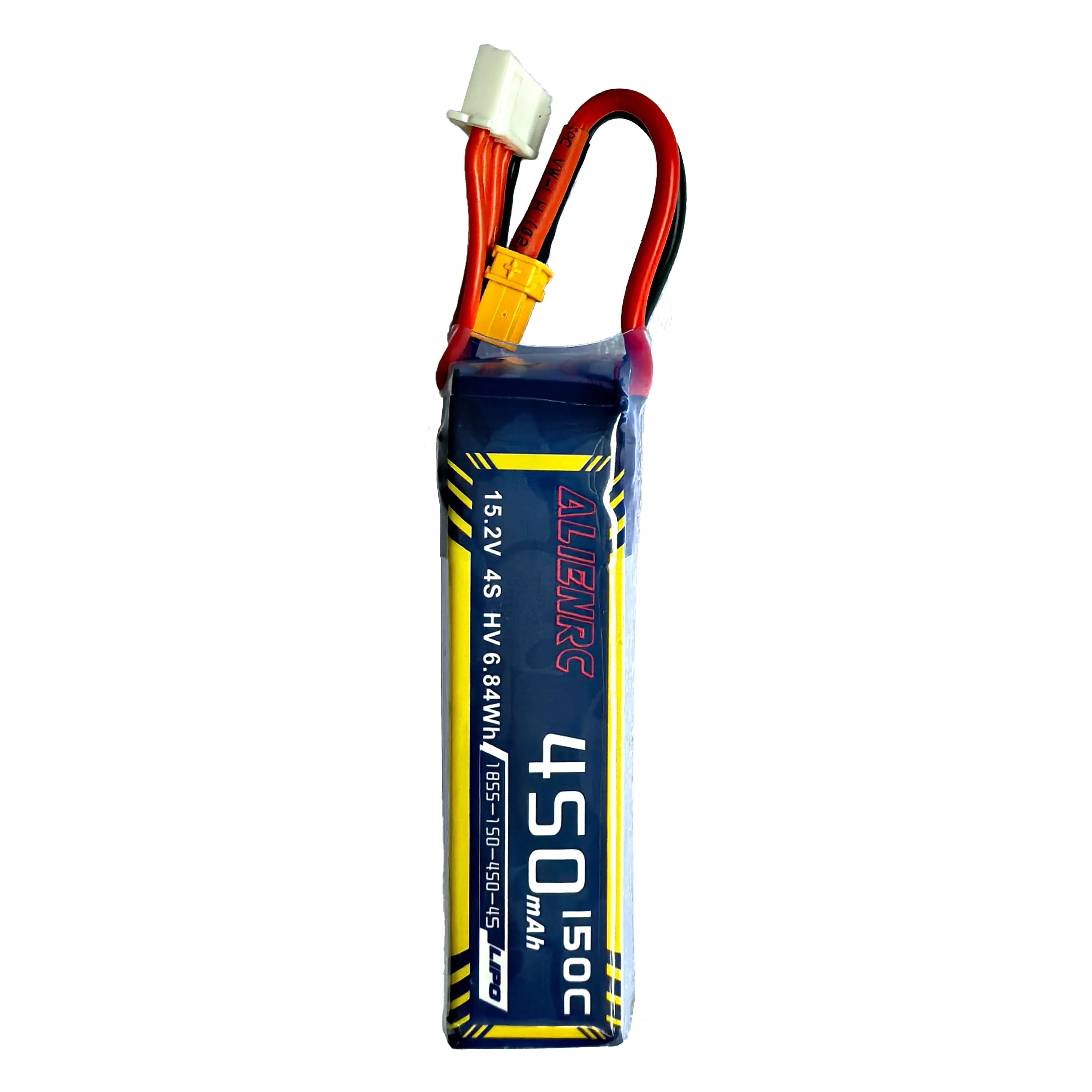 High-Performance Alien 450mAh 4S 15.2V 150C LiPo Battery with XT30 Connector (2-Pack) - Perfect for FPV Drones, RC Cars, and High-Speed Racing Models