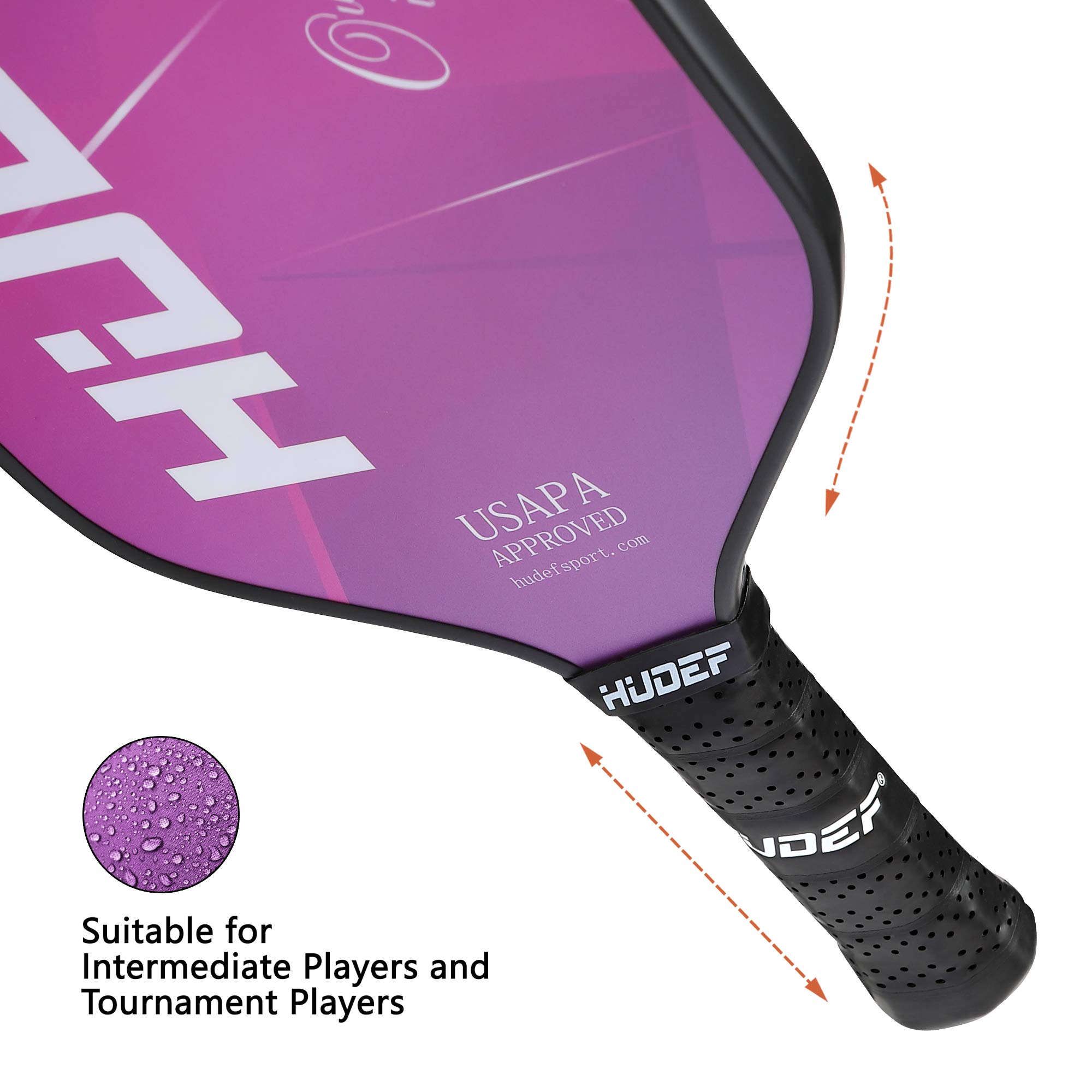 Premium Graphite Carbon Fiber Pickleball Paddle with PP Honeycomb Core - USAPA Approved Elongated Racket for Competitive Play | Perfect for Tournaments, Outdoor Games & Recreational Pickleball