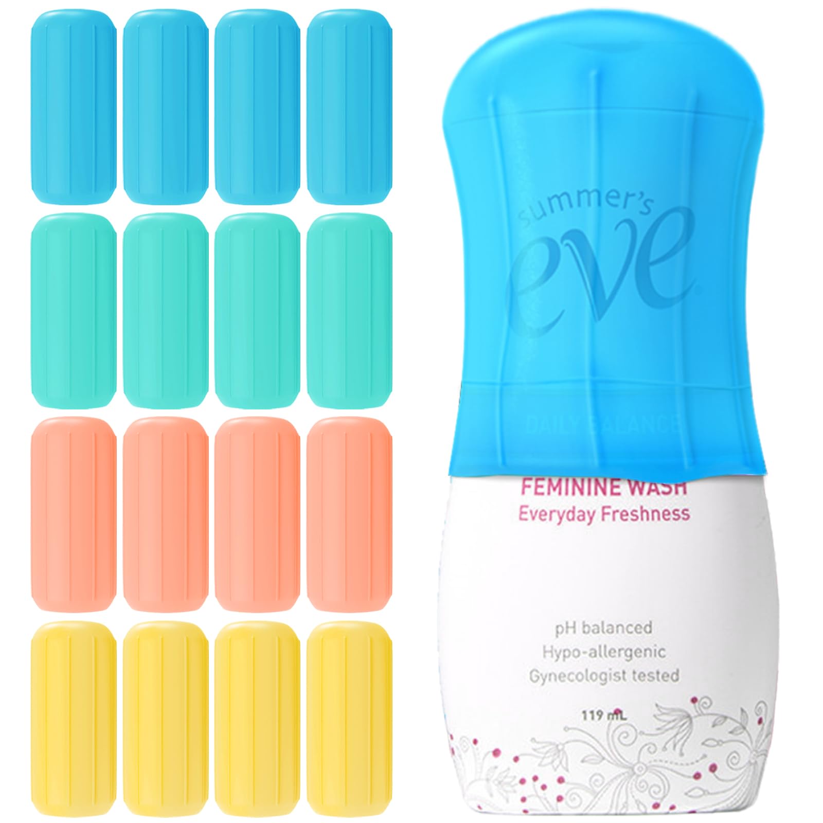 16 Pack Silicone Bottle Covers - Elastic Leak-Proof Sleeves for Travel Toiletries | Reusable Travel Essentials for Women & Men | Perfect for Cruise Ships, Airplanes & Luggage Organization