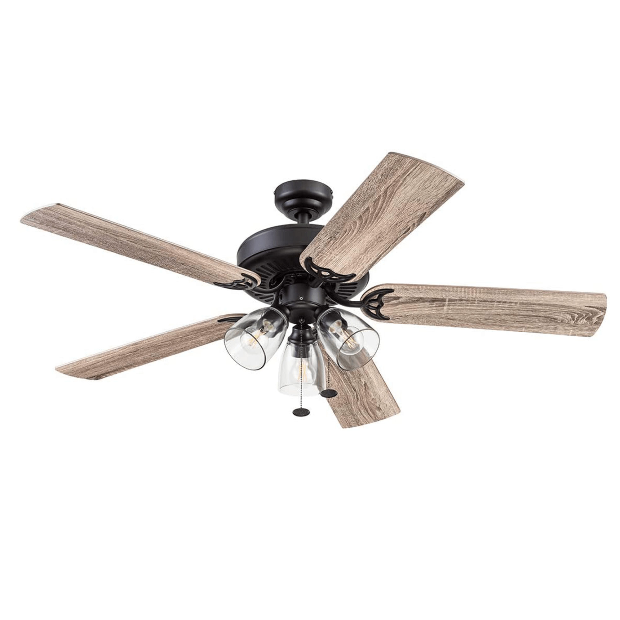 52 Inch Saybrook Espresso Bronze Ceiling Fan with Pull Chain - Modern Indoor Ceiling Fan for Living Room, Bedroom, and Office