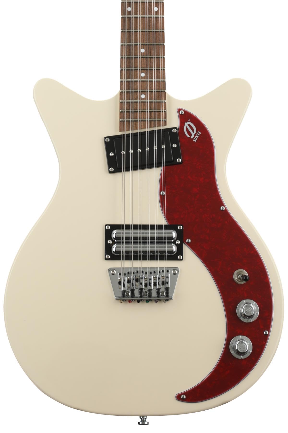 Danelectro 59X12 12-String Semi-Hollowbody Electric Guitar in Vintage Cream - Perfect for Rock, Blues & Vintage Music Performances