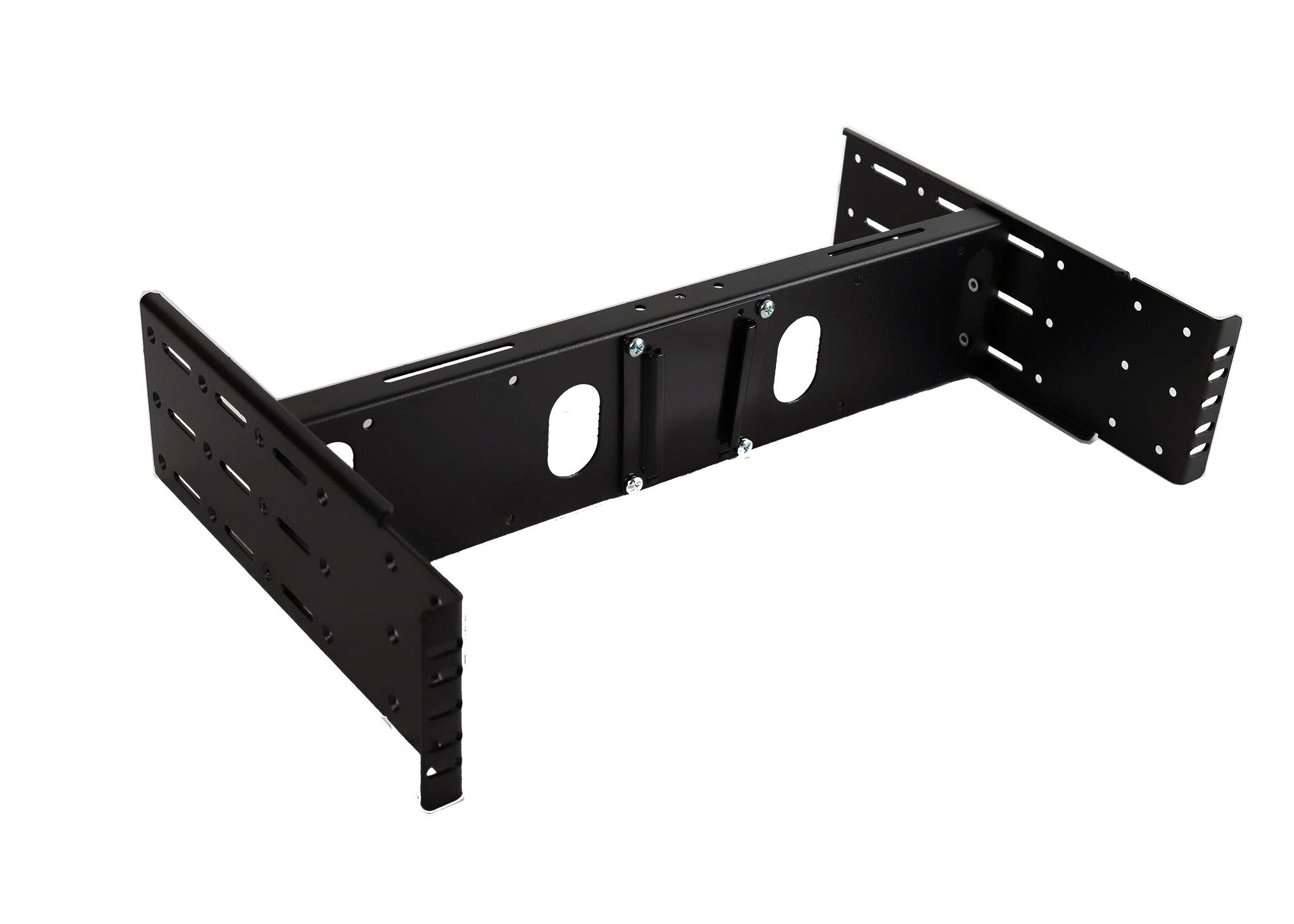 RLCD-FRAME2BK12-K2 VESA Mount LCD Monitor/TV Rack Adapter Kit - Compatible with 15-24 Inch Screens & Intel NUC Mini PC - Fits 2/4 Post 19