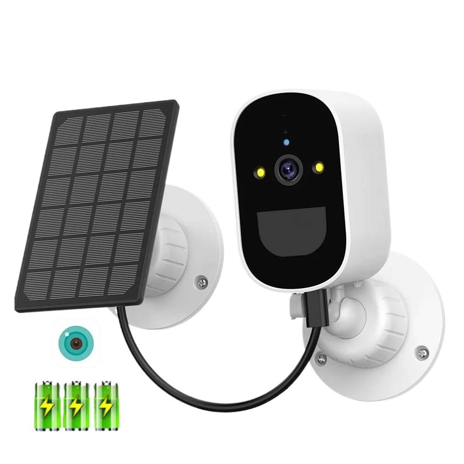 Solar Powered Wireless Outdoor Security Camera - 1080P HD CCTV Video Surveillance with PIR Human Detection, Battery Operated for Home & Business Security (Includes 64GB Storage) | Ideal for Backyard, Garage & Property Monitoring