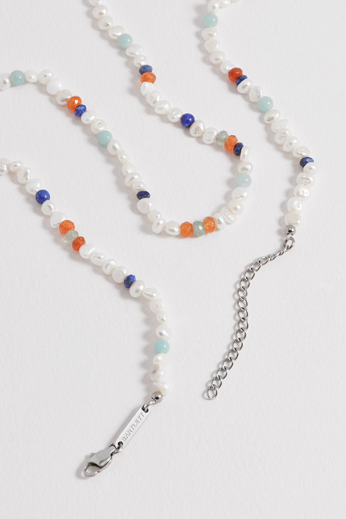 Men's Pearl and Mixed Gemstone Necklace - Elegant Jewelry for Gifts, Weddings & Special Occasions