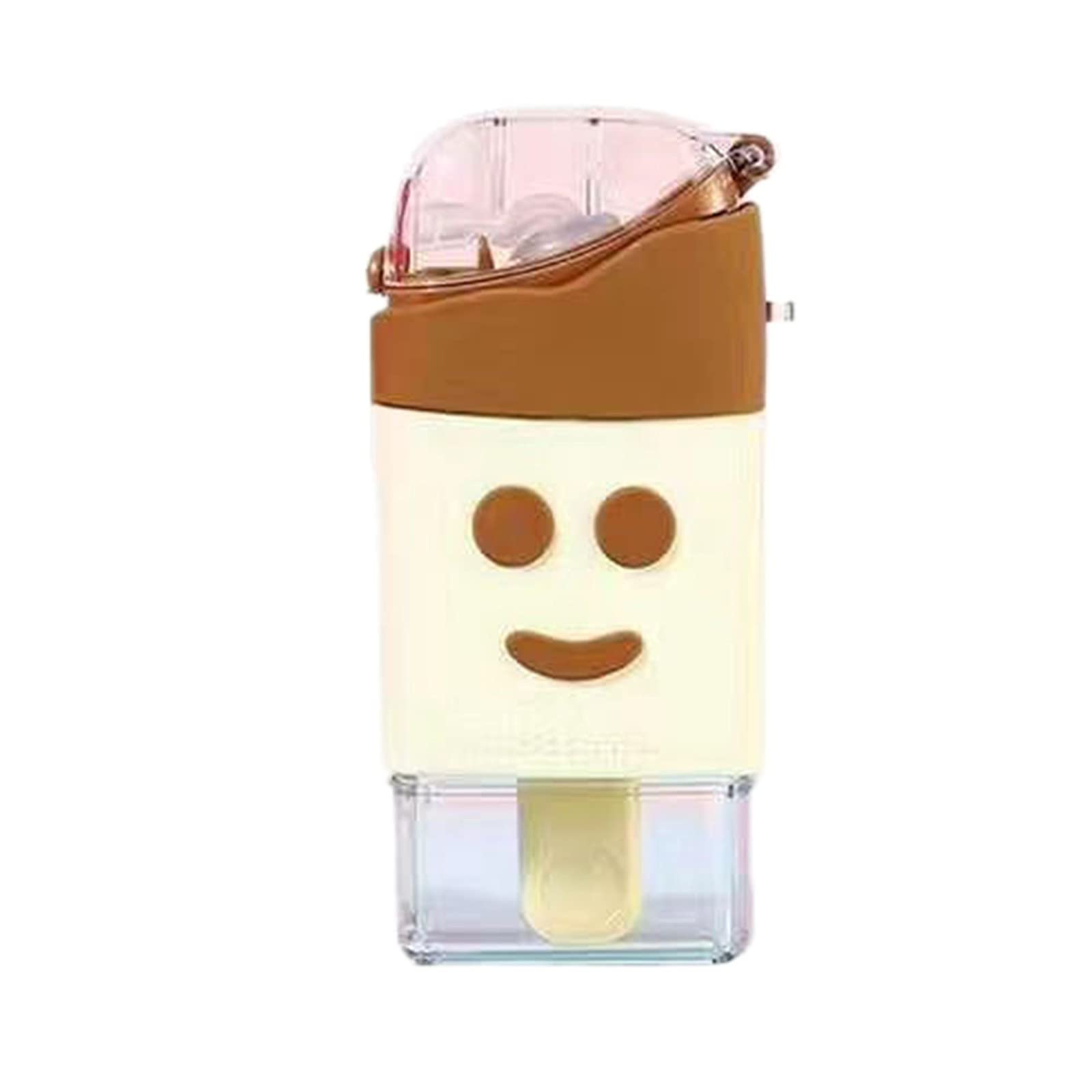 Kids Popsicle-Shaped Water Bottle with Straw - Cute Ice Cream Design Plastic Cup, Adjustable Shoulder Strap for School, Sports & Outdoor Activities