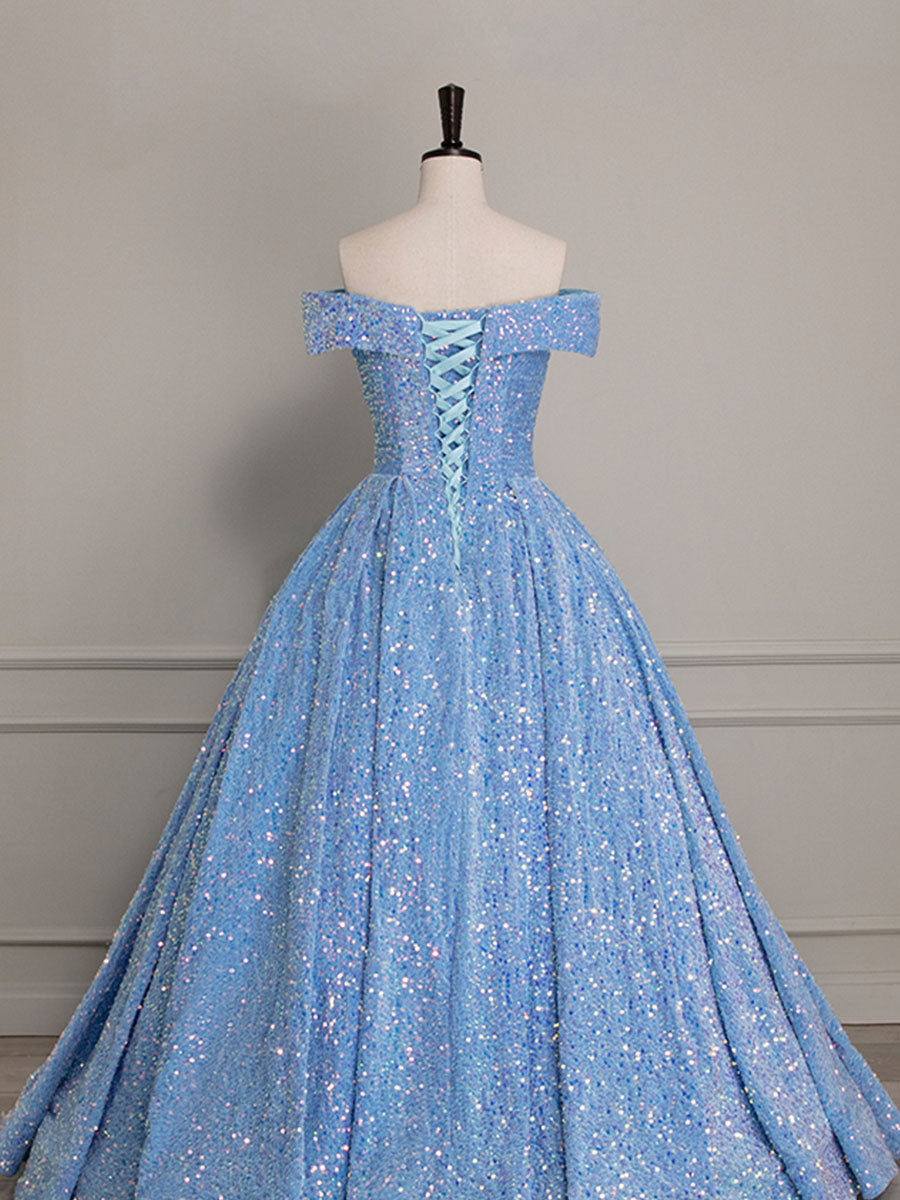 Elegant A-Line Sweetheart Neck Velvet Sequin Blue Long Prom Dress - Formal Evening Gown for Homecoming, Ball & Special Occasions