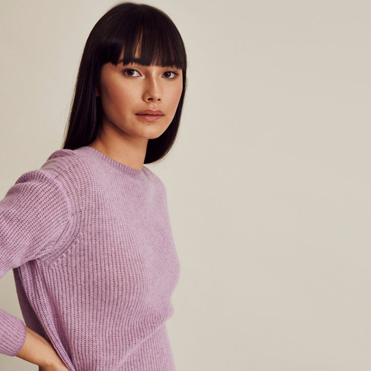 Akilah Women's Soft Cashmere Sweater - Wisteria Purple | Cozy Winter Pullover for Casual Wear & Office Outfits