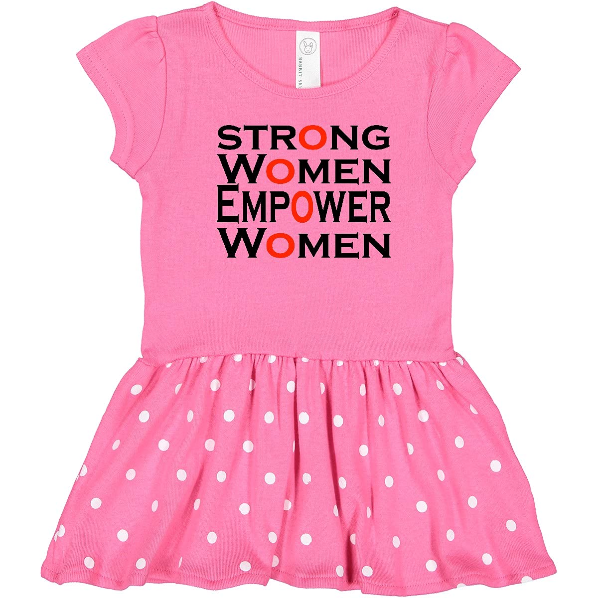 Inktastic Strong Women Empower Women Toddler Dress - Cute & Comfortable Cotton Dress for Girls, Feminist Baby Outfit for Playdates, Daycare & Family Photos
