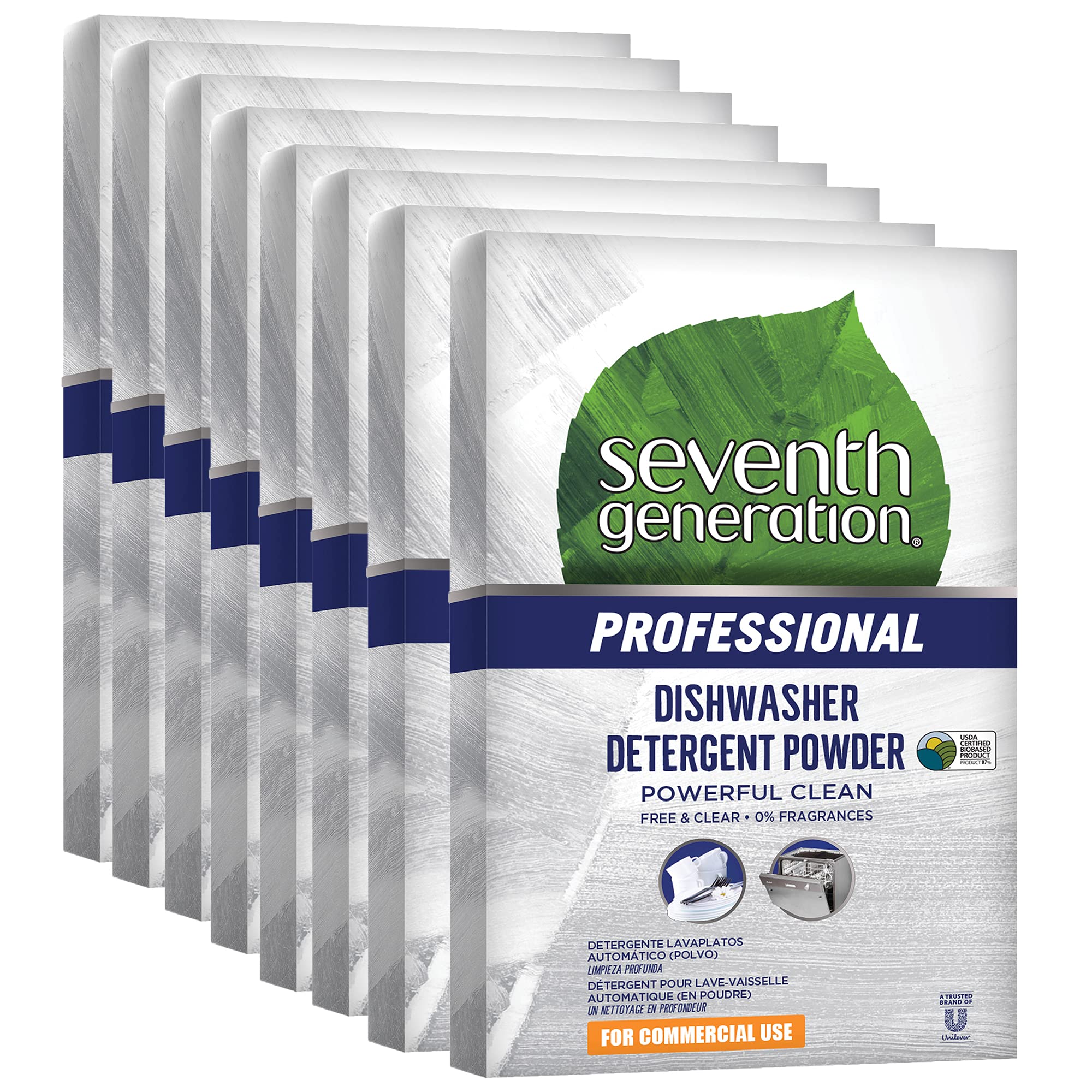 Seventh Generation Professional Dishwasher Soap Powder - Eco-Friendly, Plant-Based Detergent for Sparkling Clean Dishes | Perfect for Home & Commercial Kitchens