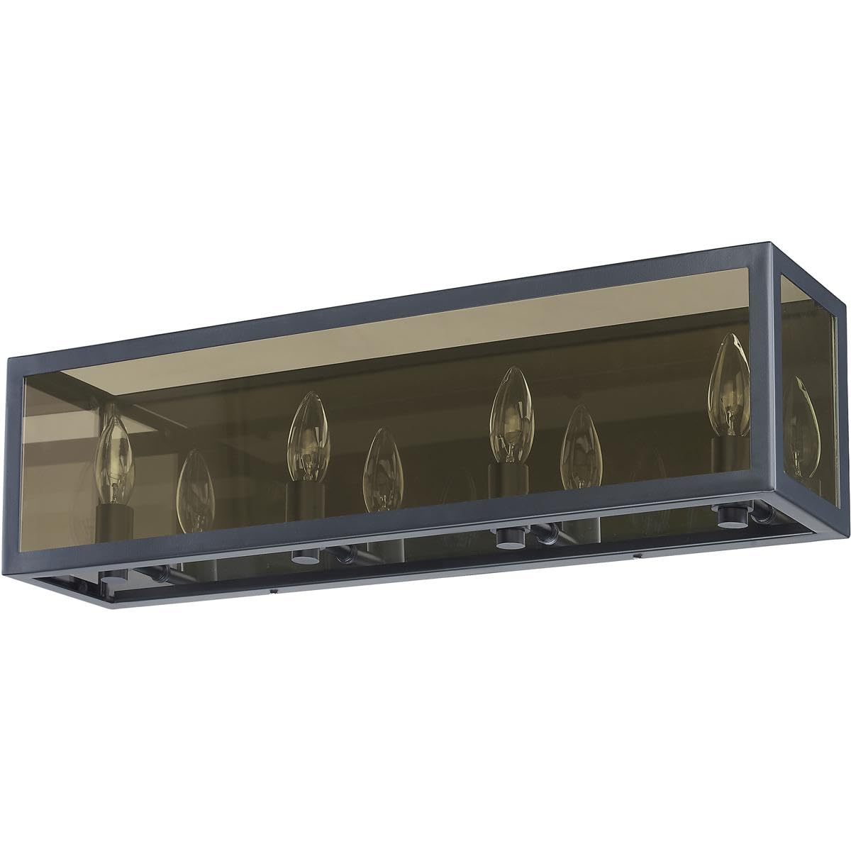 Z-Lite 4-Light Vanity Light Fixture 802-4V-MC in Charcoal Finish - Perfect for Bathroom, Dressing Room & Makeup Area Lighting