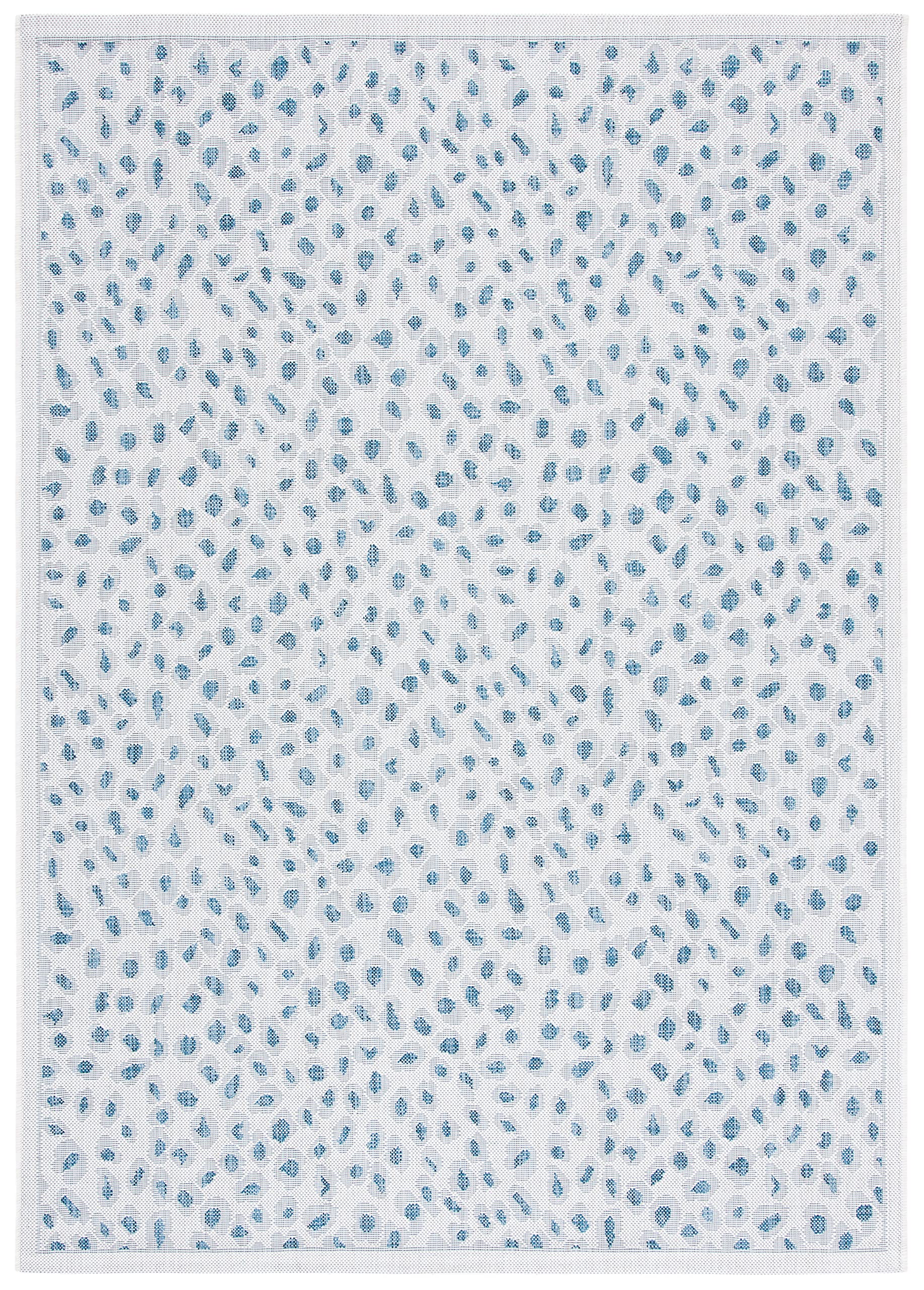 SAFAVIEH Courtyard Collection 8' x 10' Ivory/Blue CY8104 Indoor Outdoor Waterproof Rug - Easy to Clean, Stain Resistant for Patio, Backyard, Mudroom, Porch & Deck Areas