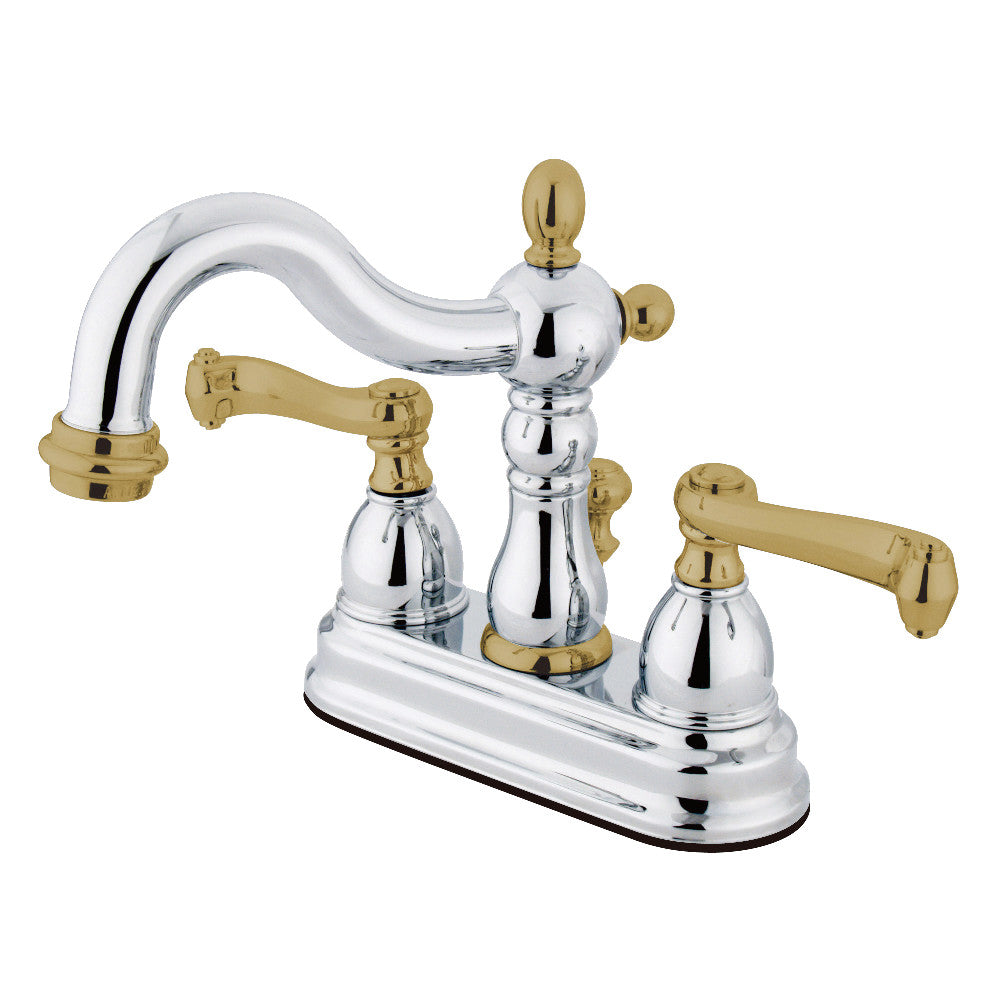 Kingston Brass KB1602FL 4-Inch Centerset Bathroom Faucet - Chrome Finish, Single Handle, Water-Saving Design for Vanity Sinks and Powder Rooms