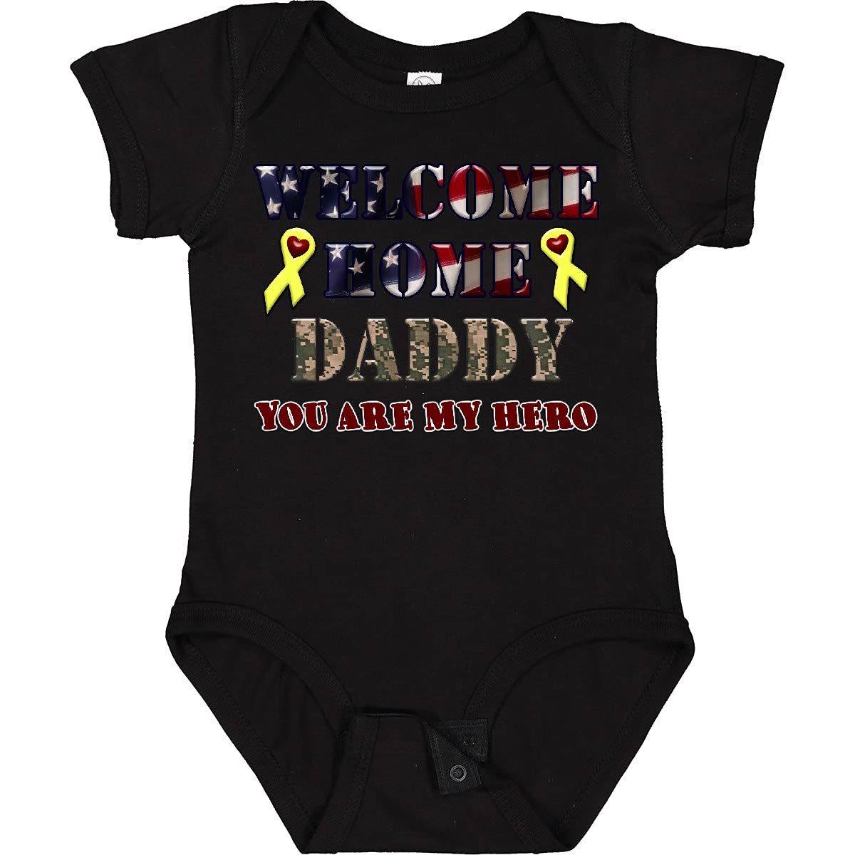 Inktastic Welcome Home Daddy Baby Bodysuit - Cute Newborn Onesie for Dad's Return - Perfect for Military Homecoming, Father's Day & Family Reunions